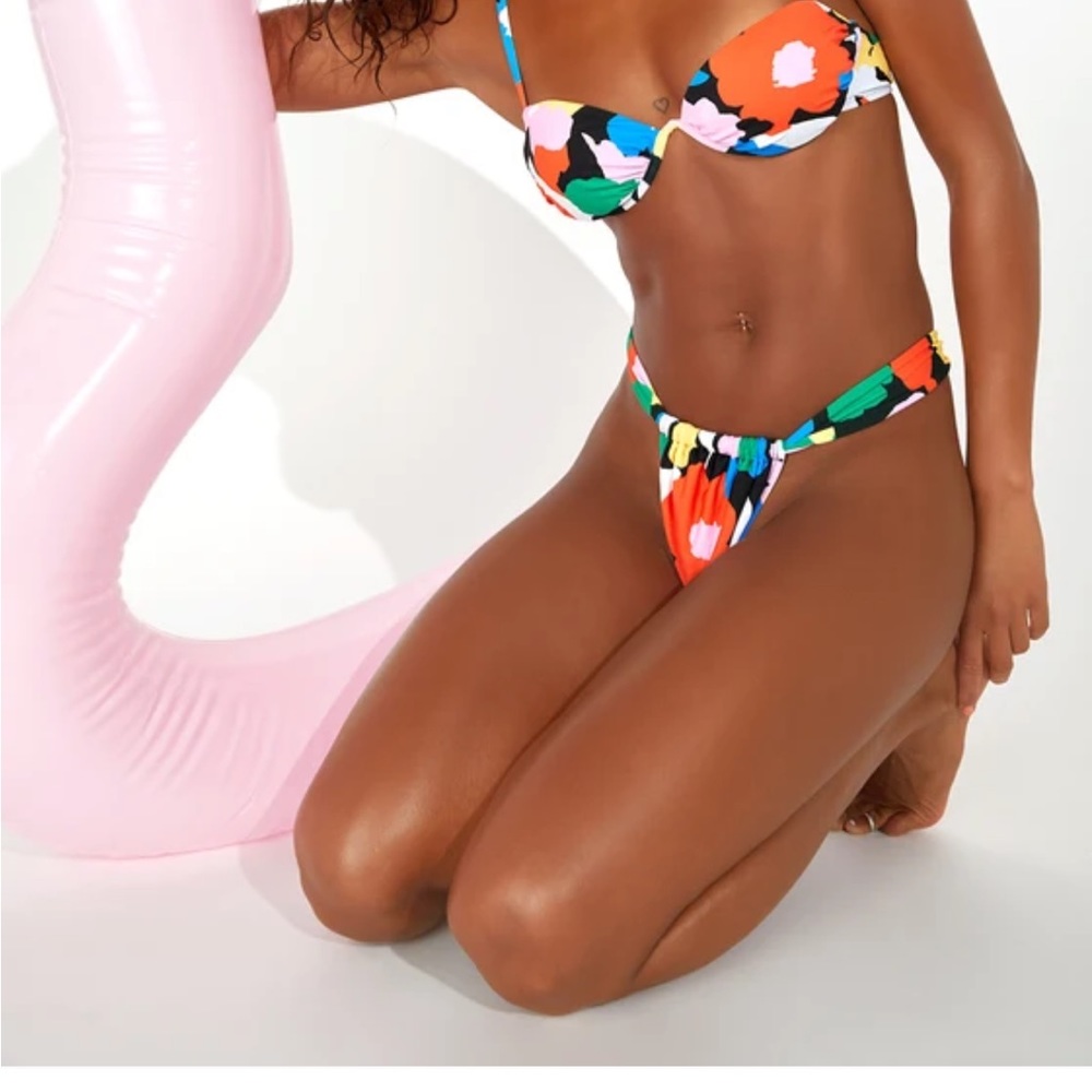 Colorful abstract bikini bottom and top